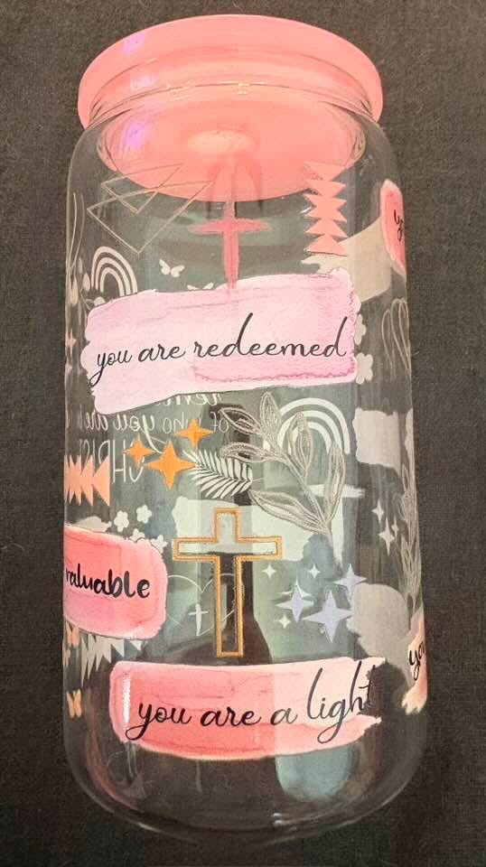 Mama Wildflower Glass Can