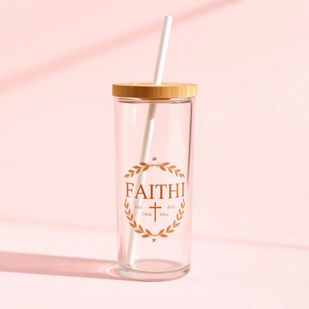 Faith Wreath Glass Can