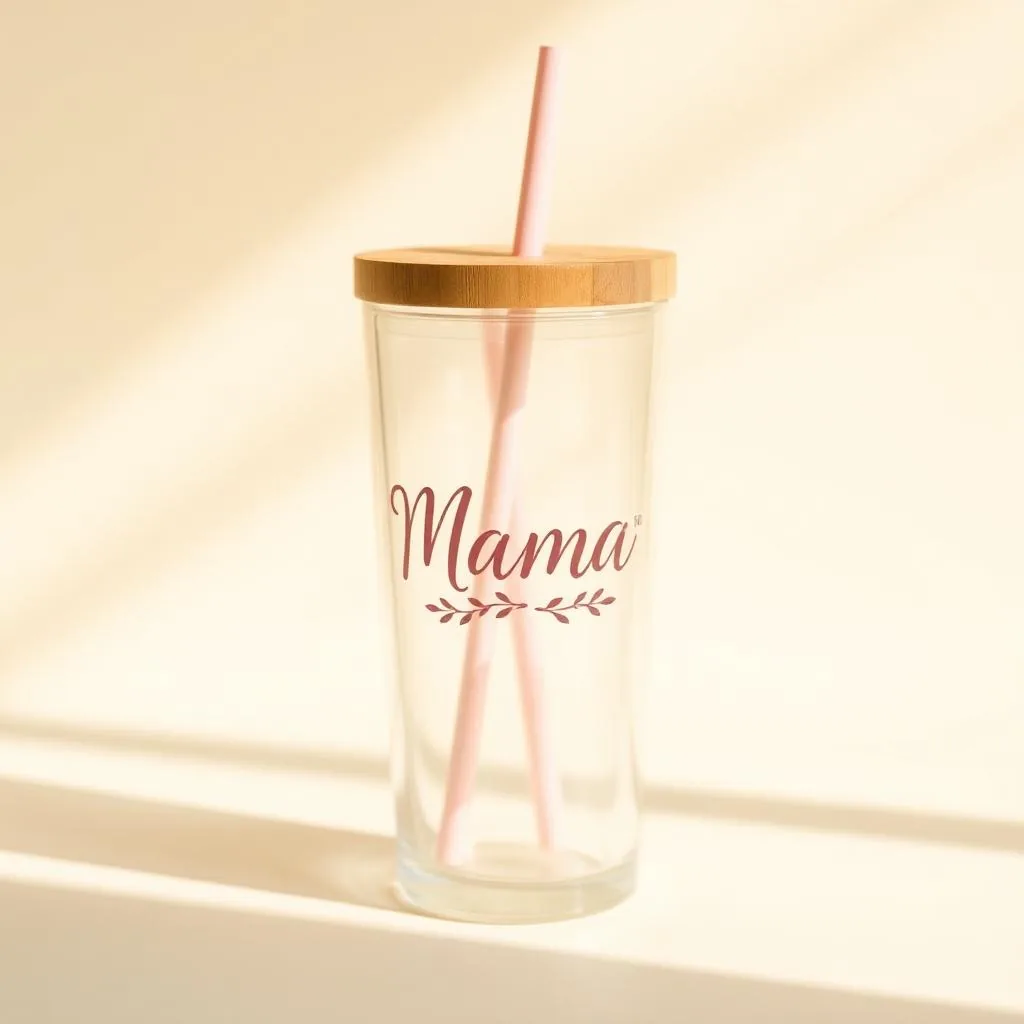 Mama Script Glass Can